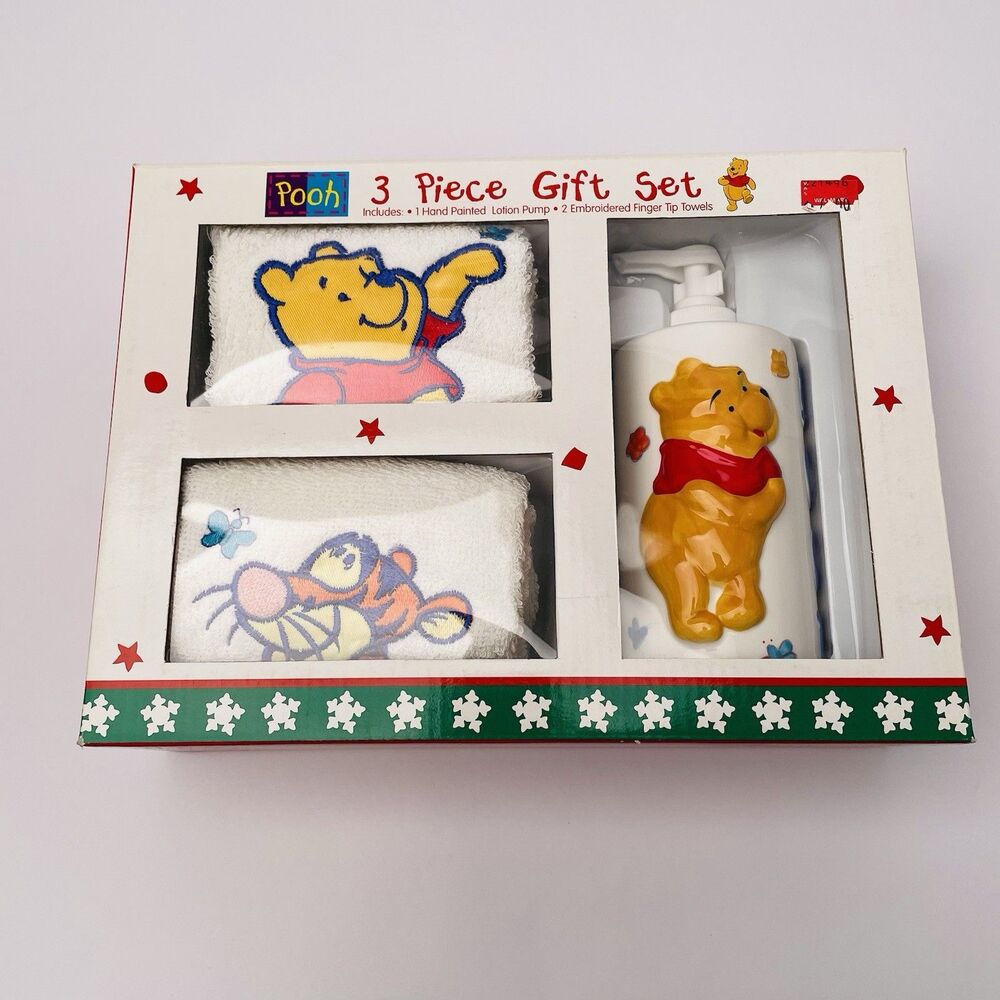 Vintage Disney Winnie the Pooh & Tigger 3-Piece Bath Gift Set NIB NOS